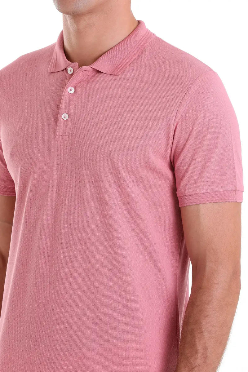 Pembe Comfort Fit 100% Pamuk Polo Yaka Tişört - Hatemoğlu (1)
