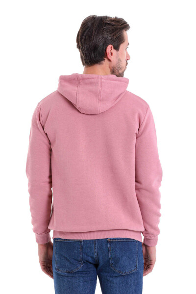 Gül Kurusu Regular Fit Pamuklu Kapüşonlu Kanguru Cepli Sweatshirt - 7
