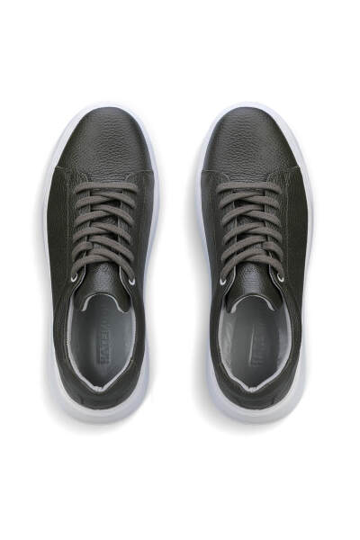 Haki Bağcıklı %100 Hakiki Deri Casual Ayakkabı - 2