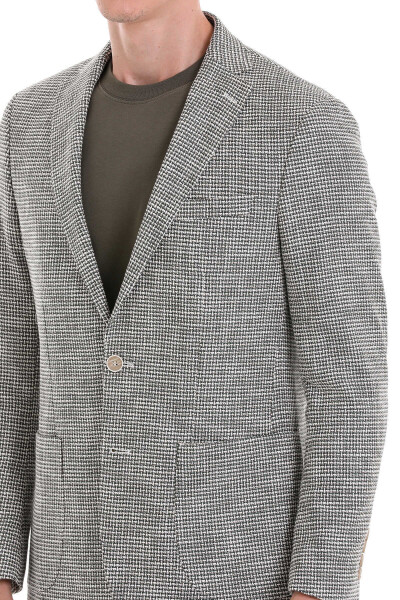 Haki Comfort Fit Desenli Mono Yaka Casual Ceket - 5