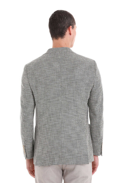 Haki Comfort Fit Desenli Mono Yaka Casual Ceket - 7