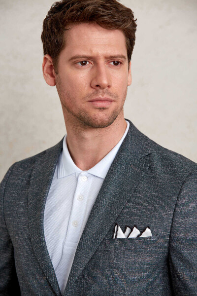 Haki Slim Fit Desenli Mono Yaka Casual Ceket - 7