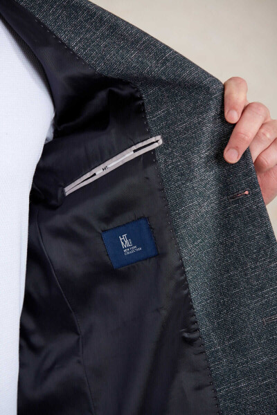 Haki Slim Fit Desenli Mono Yaka Casual Ceket - 8