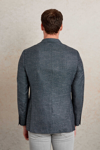 Haki Slim Fit Desenli Mono Yaka Casual Ceket - 9