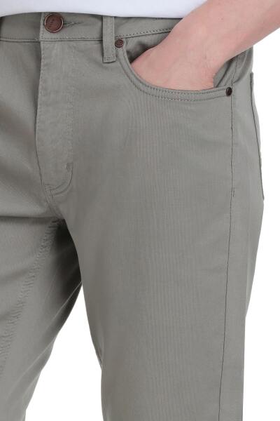Haki Dinamik Fit 5 Cep Basic Kanvas Pantolon - 4