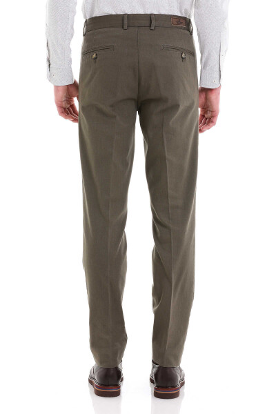 Haki Dinamik Fit Yandan Cepli Pamuklu Kanvas Pantolon - 5