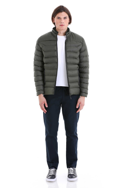 Haki Ekstra Slim Fit Hakim Yaka Şişme Mont - 2