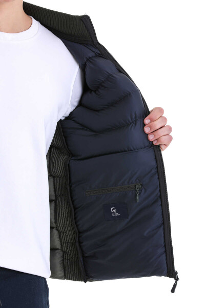 Haki Ekstra Slim Fit Hakim Yaka Şişme Mont - 6