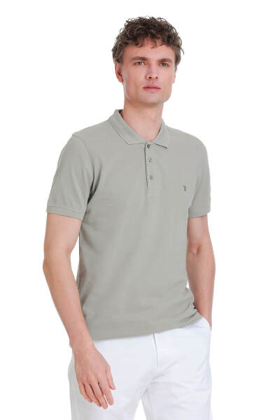 Haki Regular Fit 100% Pamuk Polo Yaka Tişört - 8