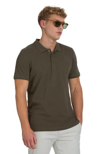 Haki Regular Fit 100% Pamuklu Polo Yaka Tişört - 3