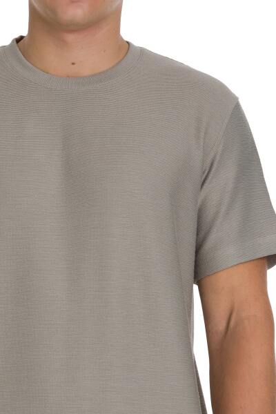 Haki Regular Fit Bisiklet Yaka Basic Tişört - 4