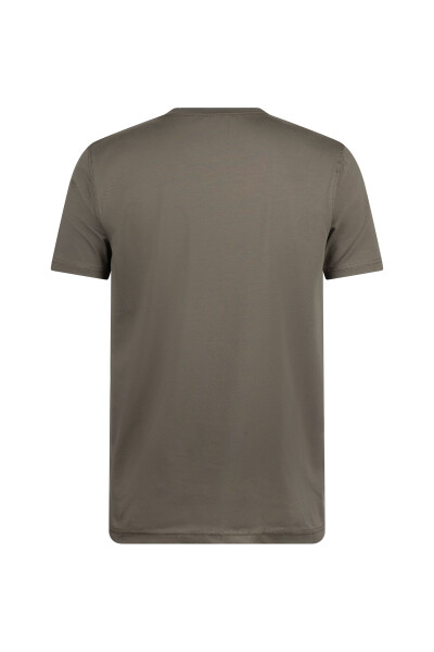 Haki Regular Fit Bisiklet Yaka Pamuklu Tişört - 2