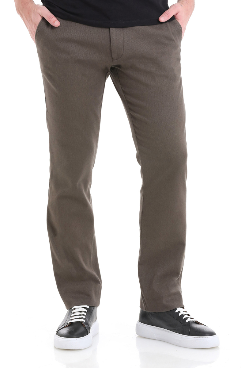 Haki Regular Fit Pamuklu Yandan Cepli Kanvas Pantolon - Hatemoğlu (1)