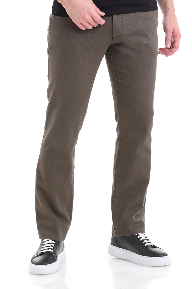 Haki Regular Fit Pamuklu Yandan Cepli Kanvas Pantolon - Hatemoğlu (1)