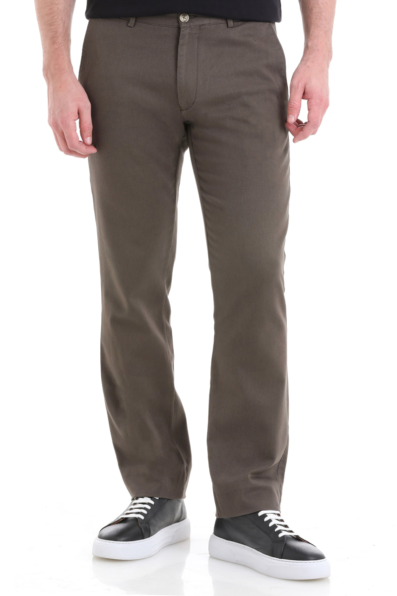 Haki Regular Fit Pamuklu Yandan Cepli Kanvas Pantolon - Hatemoğlu (1)