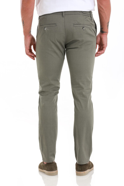 Haki Regular Fit Desenli Yandan Cep Pamuklu Jogger Pantolon - 5
