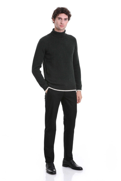 Haki Regular Fit Balıkçı Yaka Triko Kazak - 2