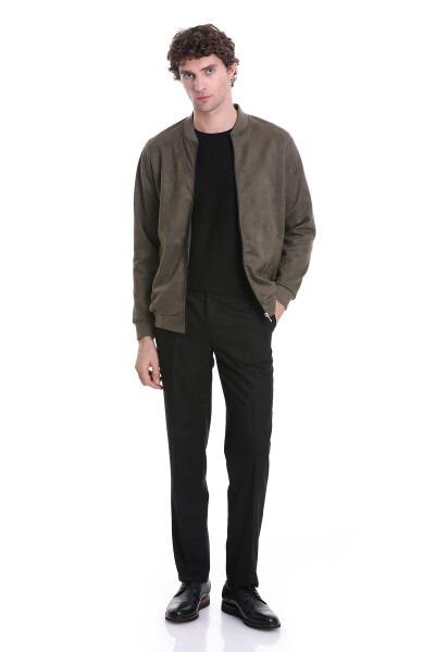 Haki Regular Fit Bomber Yaka Mevsimlik Mont - 2