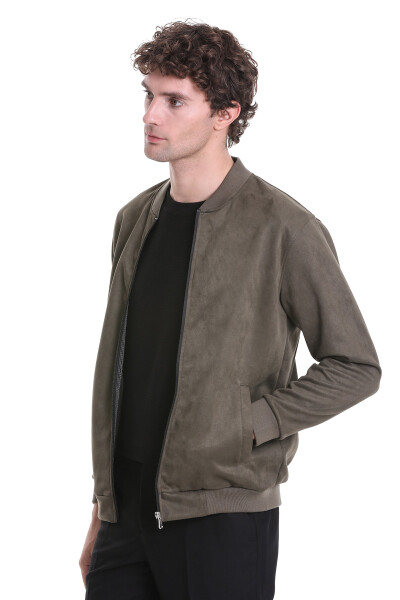 Haki Regular Fit Bomber Yaka Mevsimlik Mont - 3