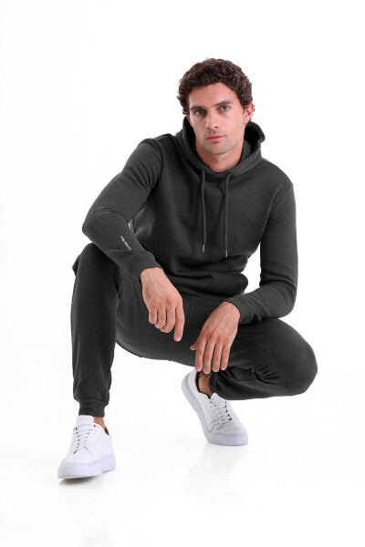 Haki Regular Fit Pamuklu Kapüşonlu Kanguru Cepli Sweatshirt - 5