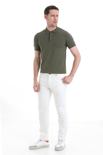 Haki Regular Fit Polo Yaka Rayon Tişört - 2