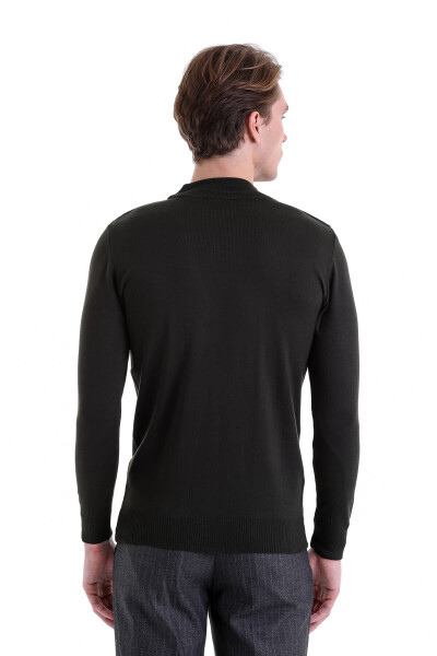 Haki Comfort Fit Yarım Balıkçı Yaka Yünlü Kazak - 6