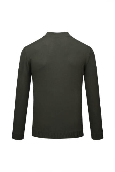 Haki Regular Fit Fermuarlı Yarım Balıkçı Yaka Kazak - 3