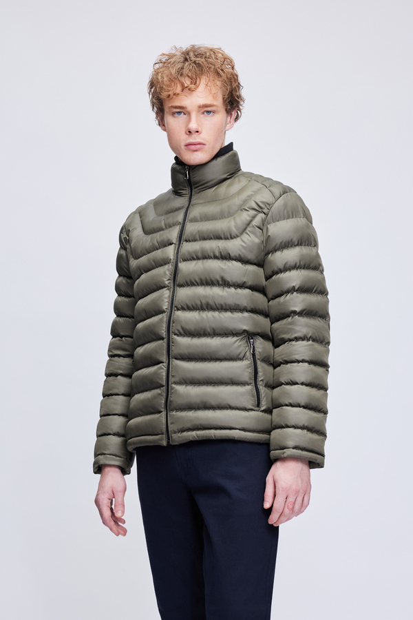 Haki Regular Fit Hakim Yaka Şişme Mont - Hatemoğlu (1)