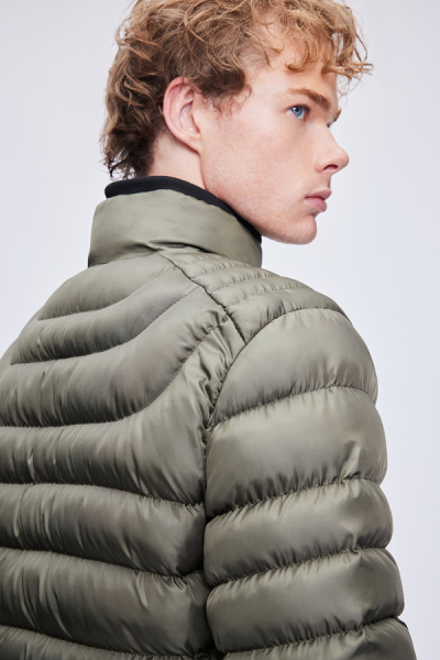 Haki Regular Fit Hakim Yaka Şişme Mont - 5