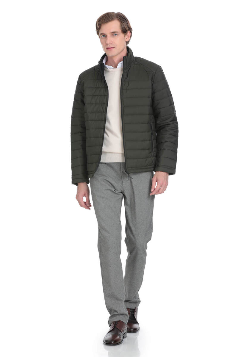 Haki Regular Fit Hakim Yaka Şişme Mont - HTML (1)