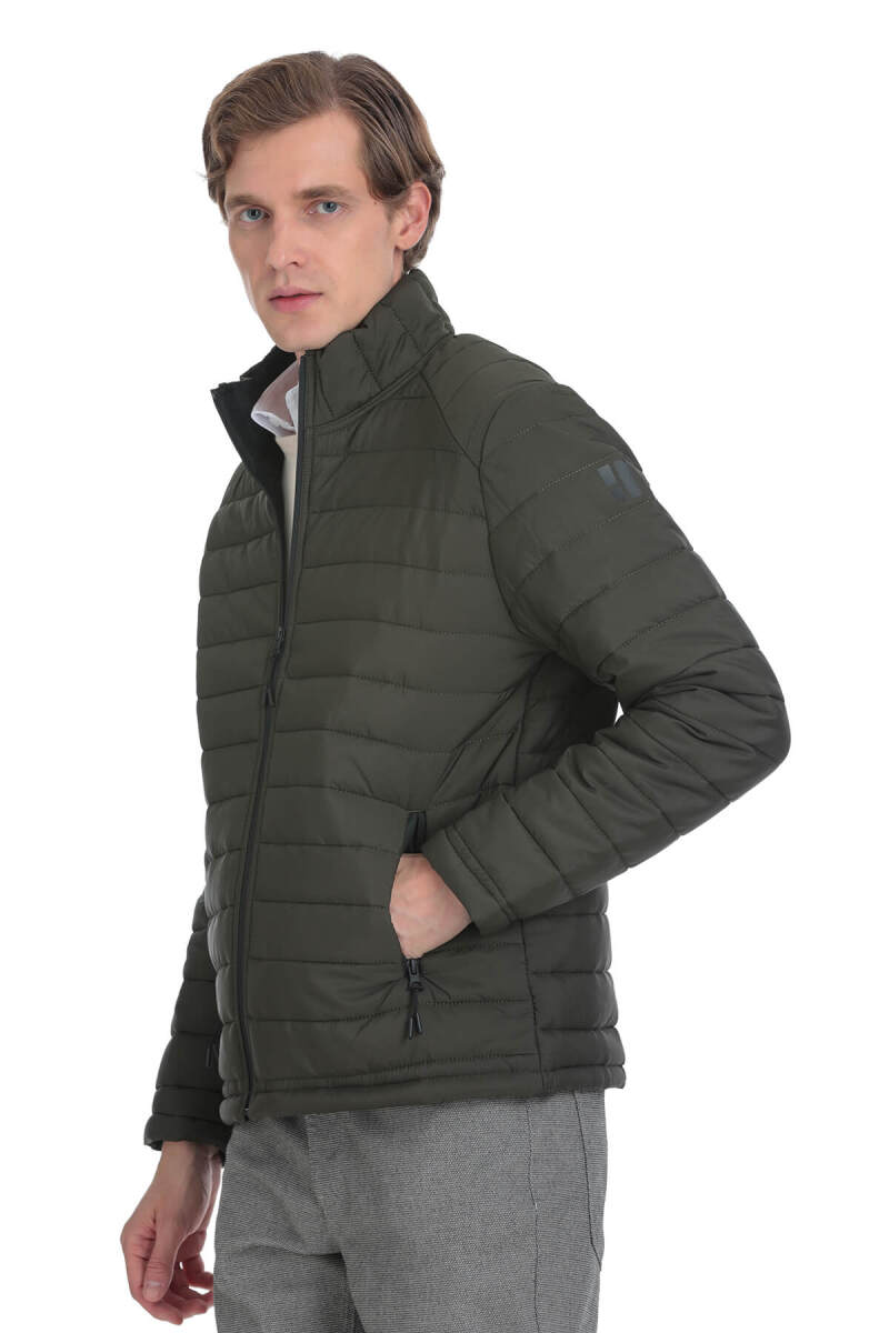 Haki Regular Fit Hakim Yaka Şişme Mont - HTML (1)