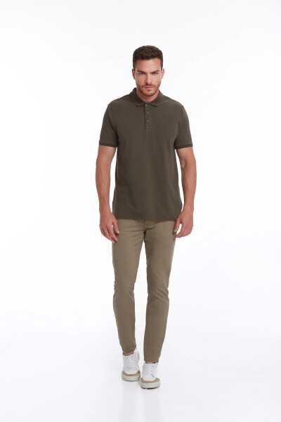 Haki Regular Fit 100% Pamuk Polo Yaka Tişört - 3