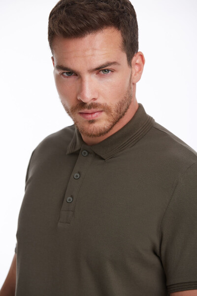 Haki Regular Fit 100% Pamuk Polo Yaka Tişört - 4