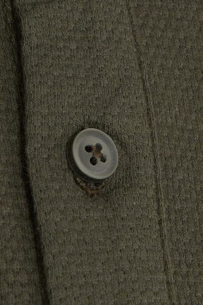 Haki Regular Fit Petek Pamuklu Polo Yaka Tişört - 8