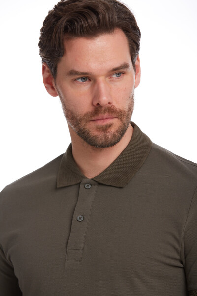 Haki Regular Fit 100% Pamuk Polo Yaka Tişört - 4