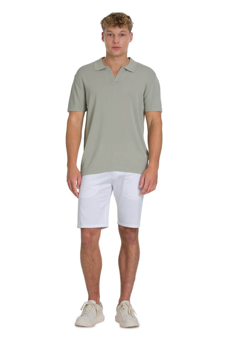 Haki Regular Fit Polo Yaka Rayon Tişört - Saykı (1)