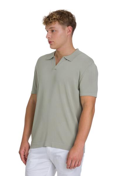 Haki Regular Fit Polo Yaka Rayon Tişört - 3