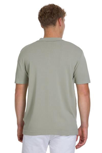 Haki Regular Fit Polo Yaka Rayon Tişört - 5