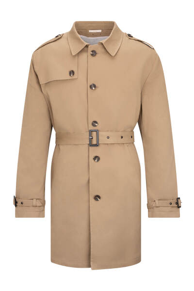 Haki Slim Fit Bebe Yaka Trençkot - 1