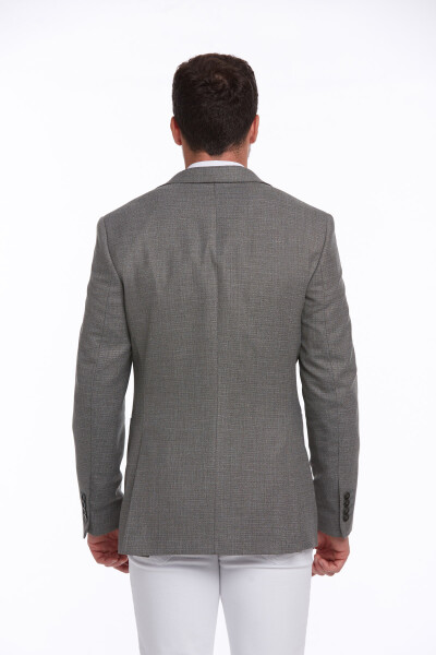 Haki Slim Fit Desenli Mono Yaka Casual Ceket - 8