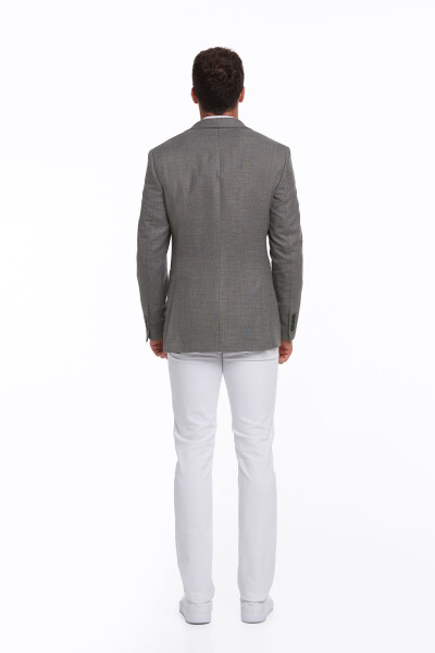 Haki Slim Fit Desenli Mono Yaka Casual Ceket - 7