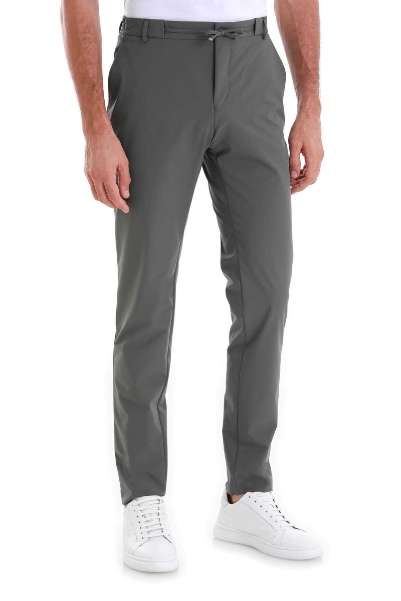 Haki Slim Fit Çizgili Yandan Cepli Jogger Pantolon - Hatem Saykı (1)