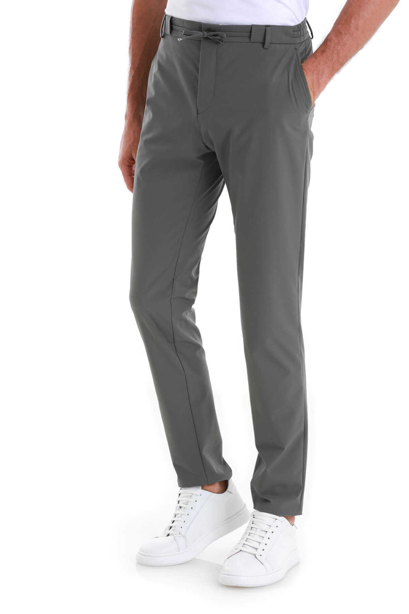 Haki Slim Fit Çizgili Yandan Cepli Jogger Pantolon - Hatem Saykı (1)