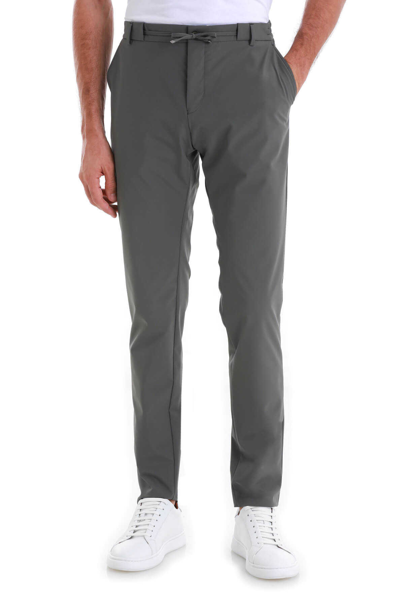 Haki Slim Fit Çizgili Yandan Cepli Jogger Pantolon - Hatem Saykı (1)