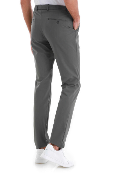 Haki Slim Fit Çizgili Yandan Cepli Jogger Pantolon - 6