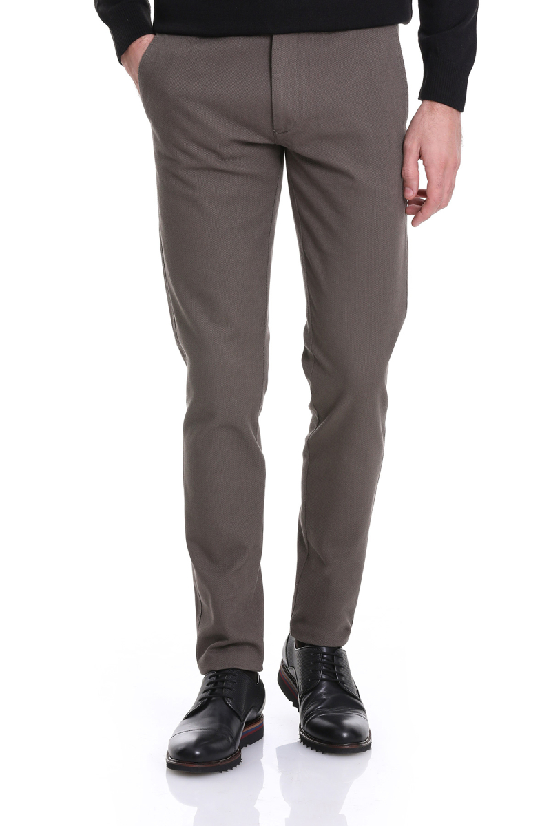 Haki Slim Fit Desenli Pamuklu Yandan Cep Kanvas Pantolon - HTML (1)