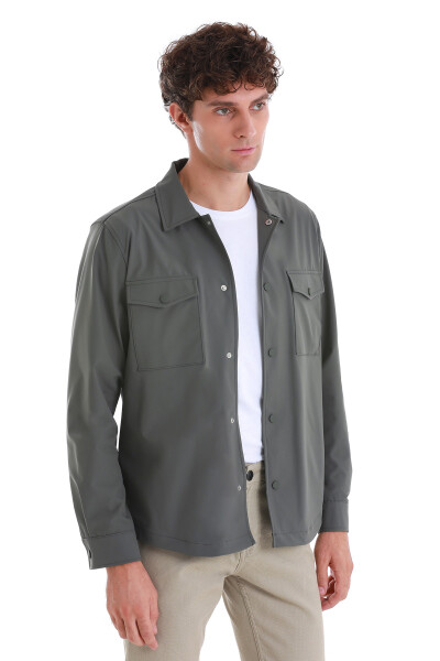 Haki Slim Fit Overshirt Gömlek Ceket - 3