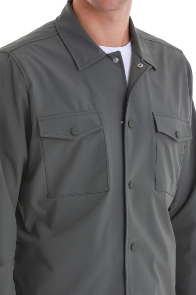 Haki Slim Fit Overshirt Gömlek Ceket - 6