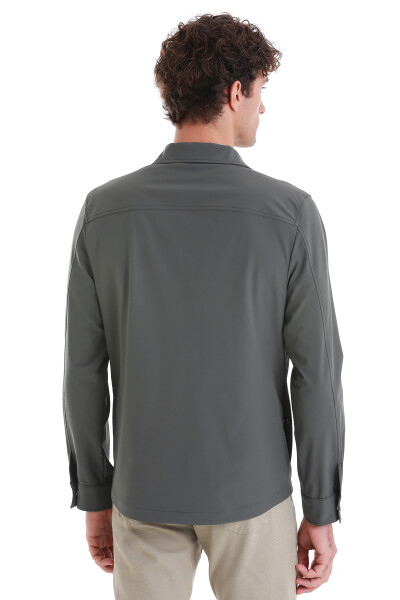 Haki Slim Fit Overshirt Gömlek Ceket - 7