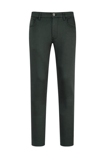 Haki Slim Fit Pamuklu 5 Cep Kanvas Pantolon 
